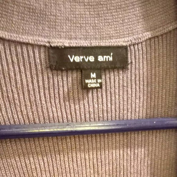 verve ami cardigan womans size medium gray open front casual - Picture 2 of 3